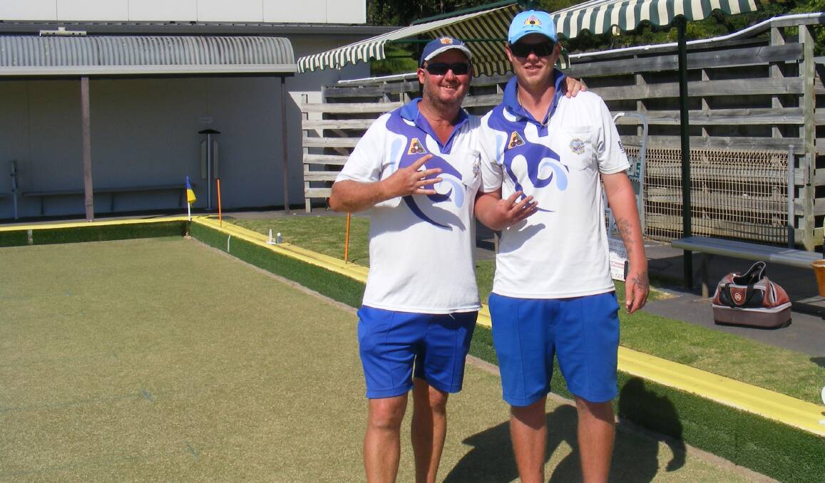 Sandra Breust's son John and grandson Jay winning the Narooma Bowling Club Major Pairs for the fourth time Photo: supplied