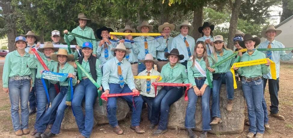 Narooma High School has a strong record showing cattle from its stud at agricultural shows. These are the students who won ribbons on the first day at the Canberra Show. Picture supplied.