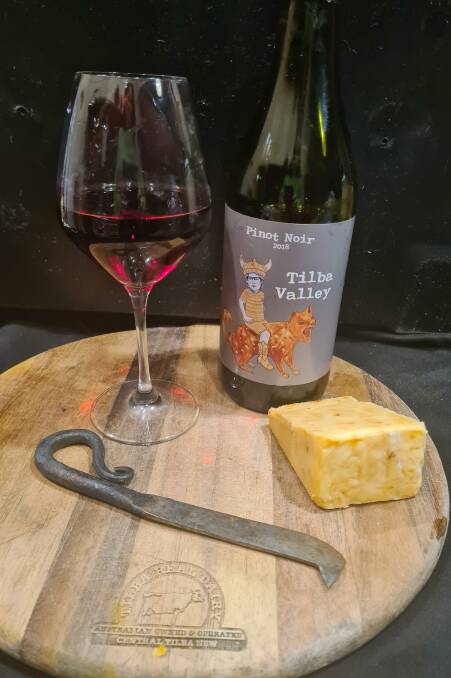 The wine is from Tilba Valley Winery and Ale House and the cheese is produced at Tilba Real Dairy from Erica and Nic Dibden's farm. Photo: supplied