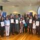 Bega Valley Shire Mayor Russell Fitzpatrick with the shire's 28 newest citizens