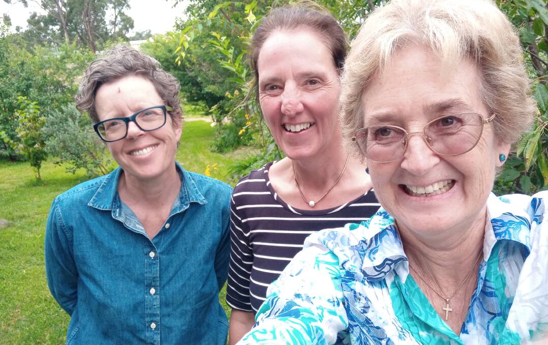 Planning for the Cobargo site: Monica from Anglicare, Heather from Outback Links, Rev Karen Paull, Community Chaplain, Uniting Church. Picture supplied