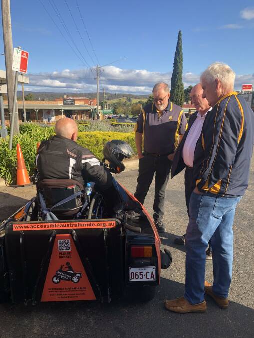 Mr Kearsely got to speak with Mayor Fitzpatrick and Rotary Club members about what the shire was doing for accessibility for all. Picture supplied