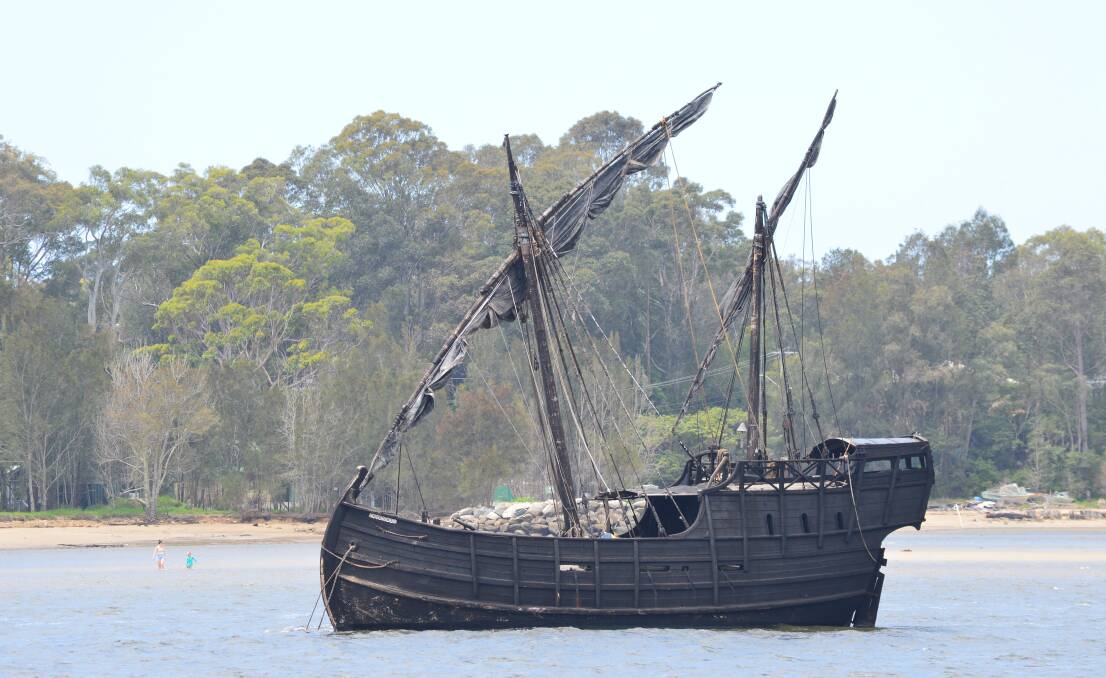 Notorious, a 15th Century caravel replica, is welcoming visitors on board at the Batemans Bay T-Wharf between December 16 and 19. Picture by Megan McClelland