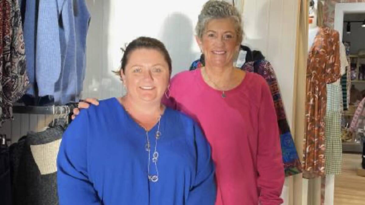 Tania Mccue (left) and her mum Leigh at Tania's retail store, She Bermagui. Picture by Marion Williams