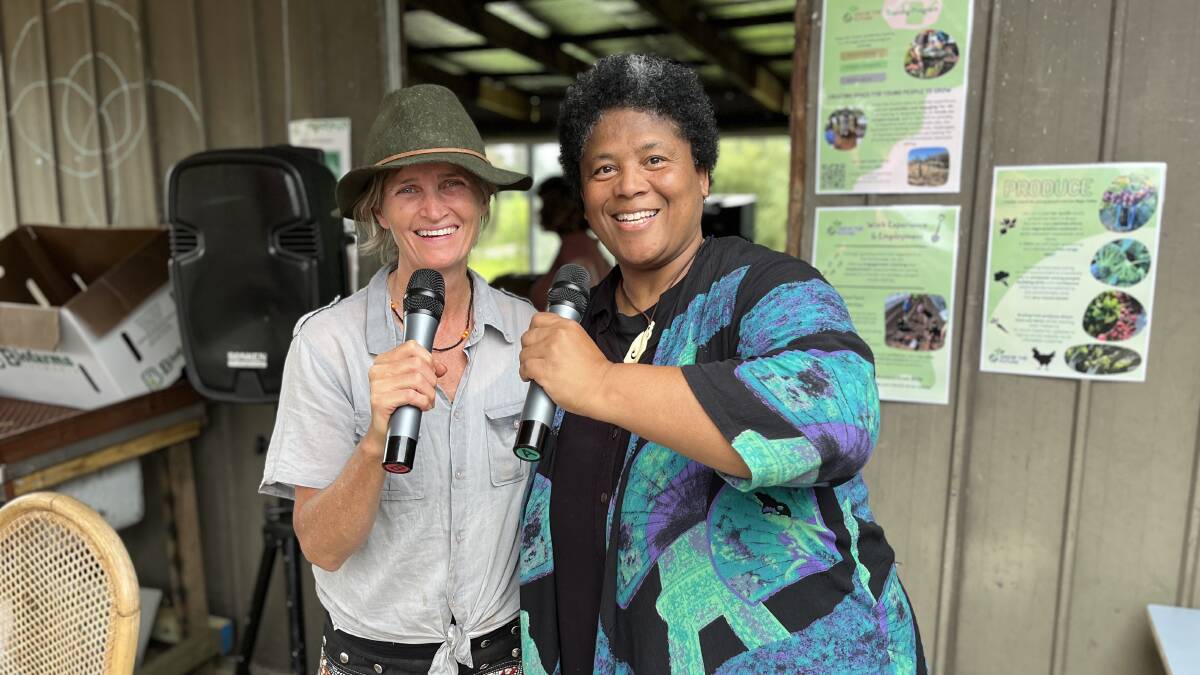 Driving force for much of what has been accomplished, Mary Barker, alongside percussionist and poet Gabrielle Journey Jones. Picture by James Parker