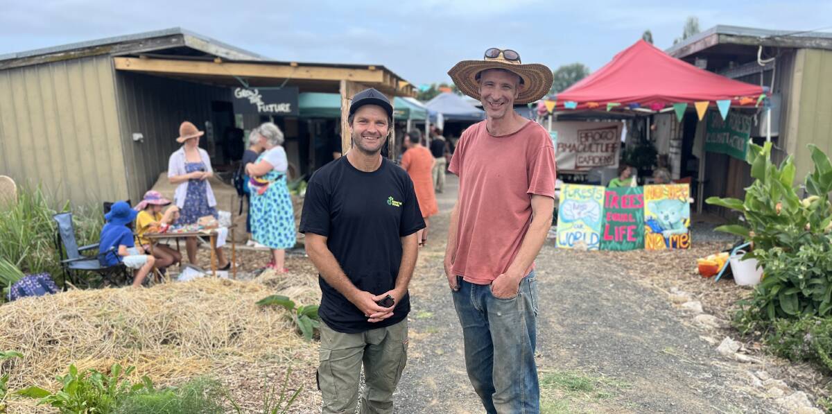 Cal Champagne from Grow the Future, and James Cook from Brighter Day Landscapes. Picture by James Parker
