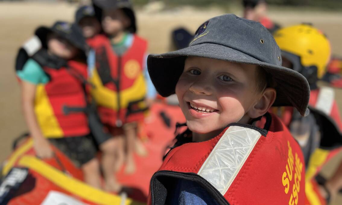 James smiles after hearing the engine of the lifesaver boat. Picture by James Parker 