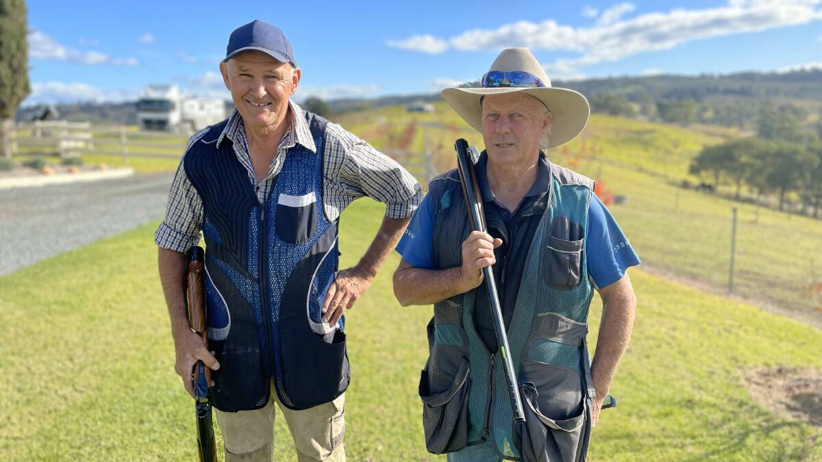 The two gunslingers from Bega on a farm in Buckajo. Picture by James Parker.