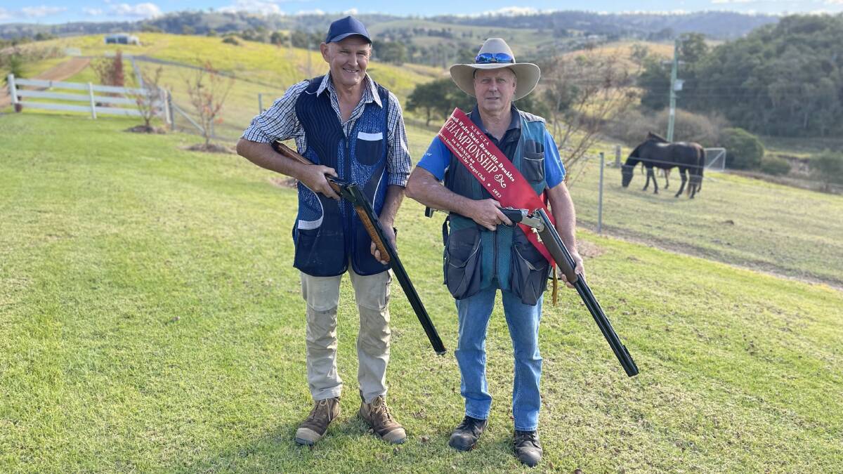 President of Bega Gun Club Chris Brown and Charlie Smith. Picture by James Parker.