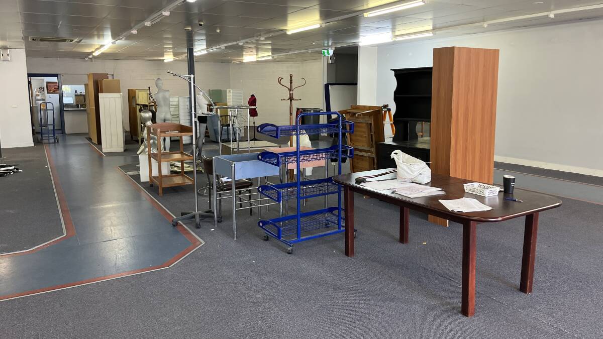 A close-to-empty Salvation Army store during removal of old stock and display items, prior to the fit-out of new fittings. Picture by James Parker