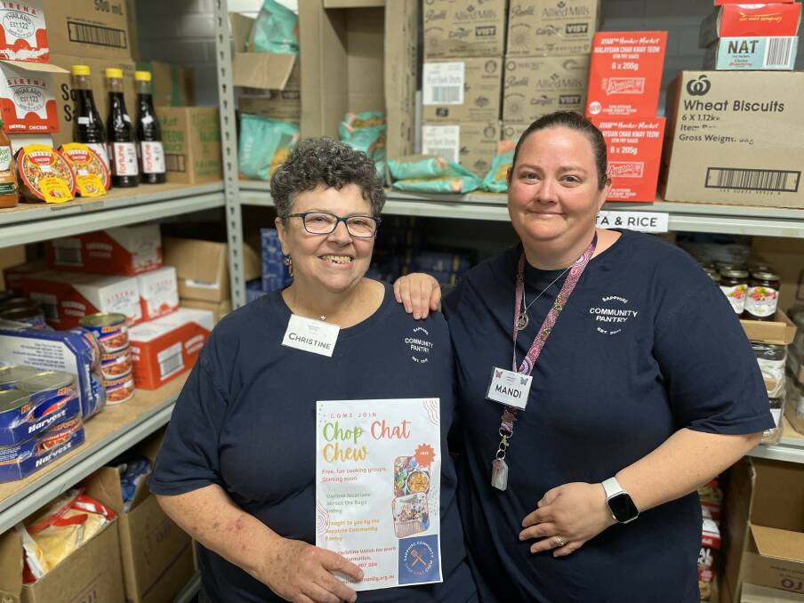 Founder Christine Welsh and manager Mandi Rush of Sapphire Community Pantry. Picture by James Parker