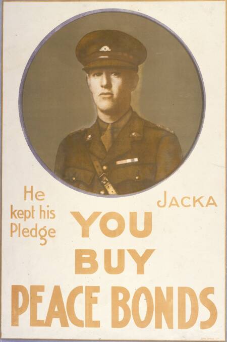 STAR POWER: The legendary Captain Albert Jacka VC, from Victoria was the face of recruitment campaigns and later, the 1919 Peace Bonds. Picture: AWM ARTV00784