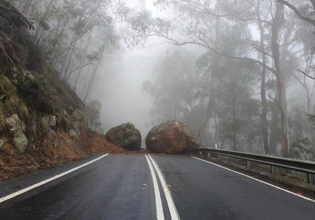 A landslide has closed the highway at Brown Mountain. Picture: Facebook/Live Traffic NSW