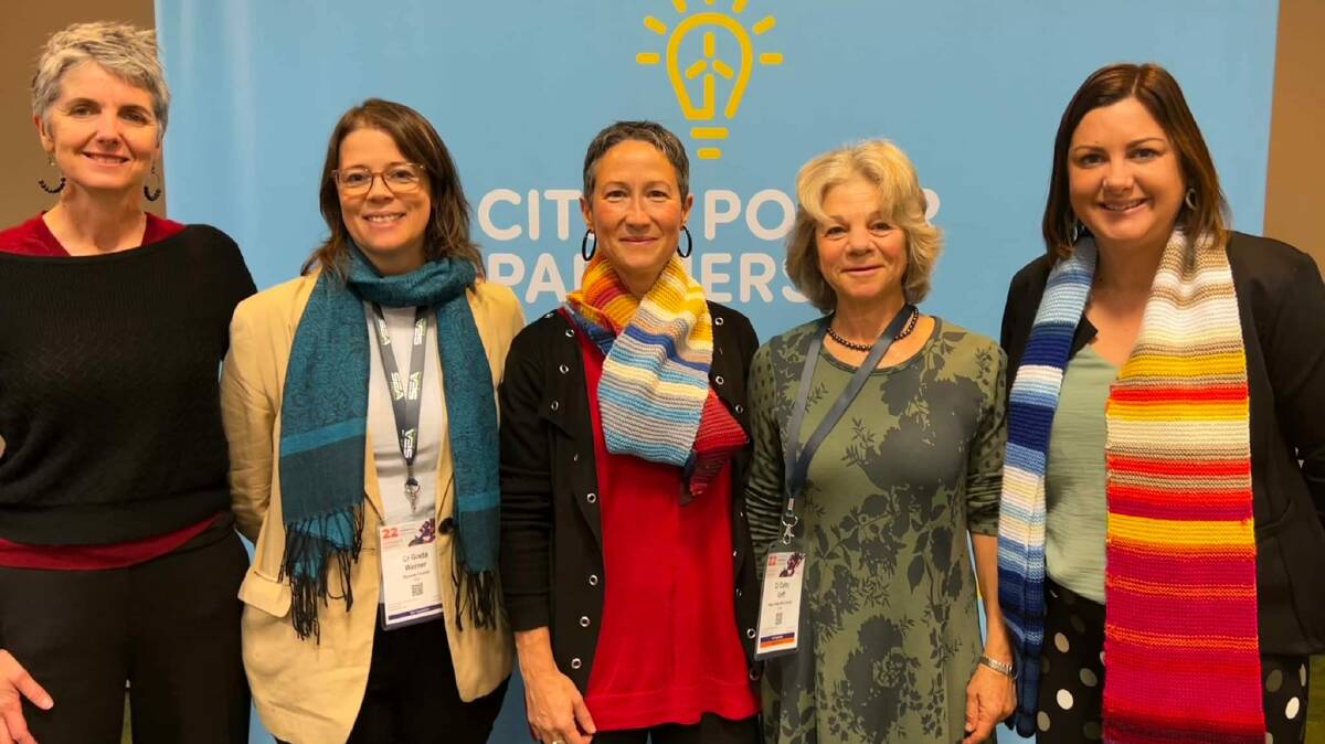 Bega Valley Shire councillor Cathy Griff (second from right) is among 52 "Local Leaders" in a Cities Power Partnership initiative advocating for stronger action on climate change. Eden-Monaro MP Kristy McBain (far right) was a guest speaker at the initiative's launch recently.