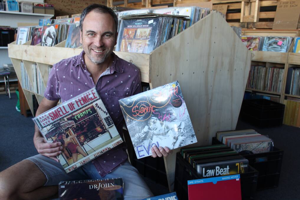 TUNES: Greg Evans from Sugar Sounds is preparing to showcase his vinyl on International Record Store Day, this Saturday, April 21. Picture: Ben Smyth