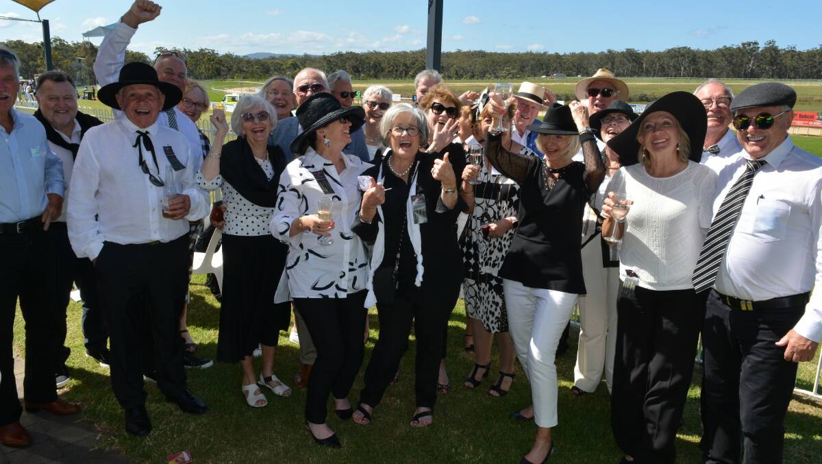 "The Bums Tour" visiting the area with Sandy's Safaris were elated with their Melbourne Cup Day calcutta win at the Sapphire Coast Turf Club, pocketing $7000. 