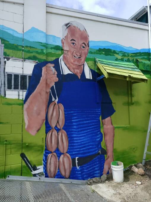 Larger-than-life Barry Benny on the new mural. Photo: Ben Smyth