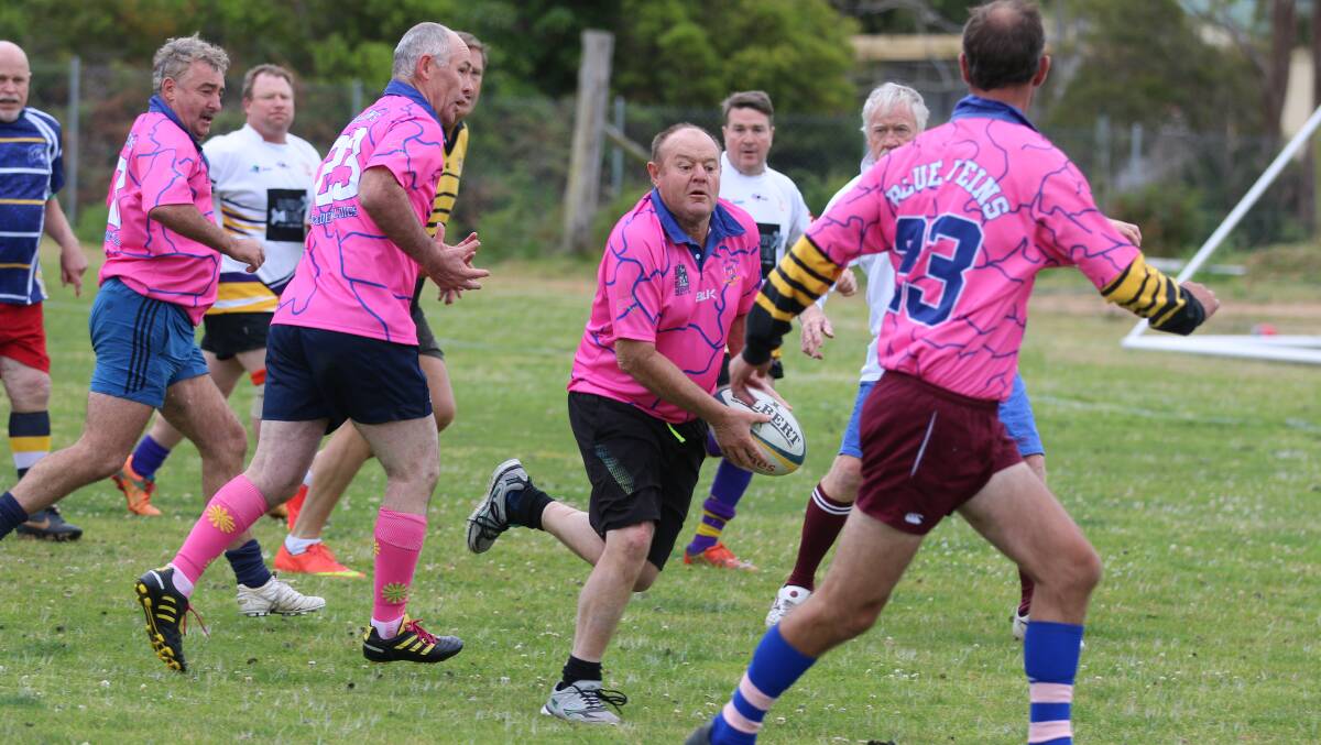 The Bega Valley Blue Veins in Golden Oldies rugby action