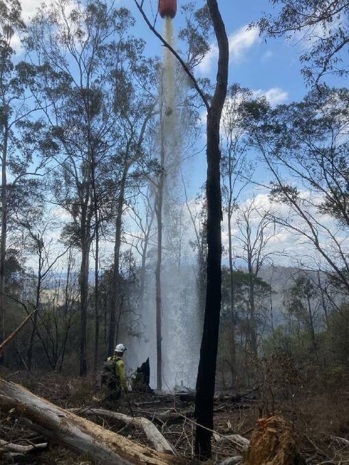 Firefighters continue to actively patrol the Coolagolite Road fireground. Picture RFS Far South Coast