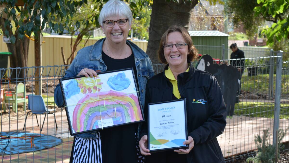 It was a special day at Bandara Children's Services on Thursday when council general manager Leanne Barnes acknowledged Sandra Ahkin for 10 years' service.