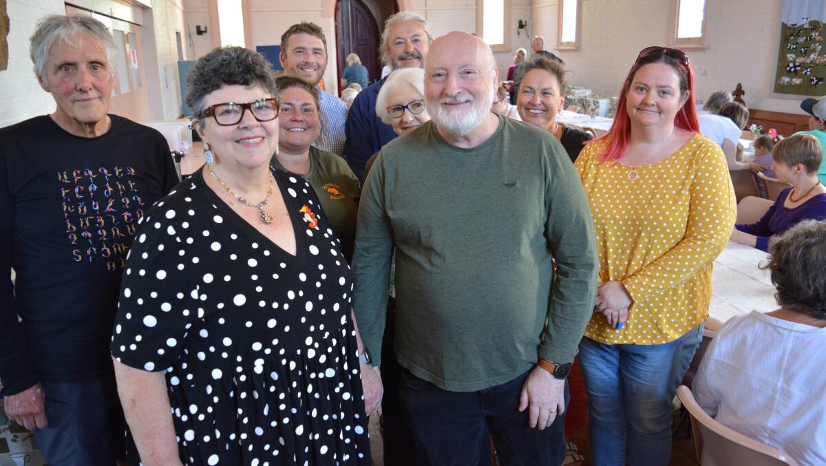 Sapphire Community Projects board members and pantry staff farewell Christine Welsh and Peter Buggy, with a lunch at Ricky's Place Bega, October 28, 2023. Picture by Ben Smyth