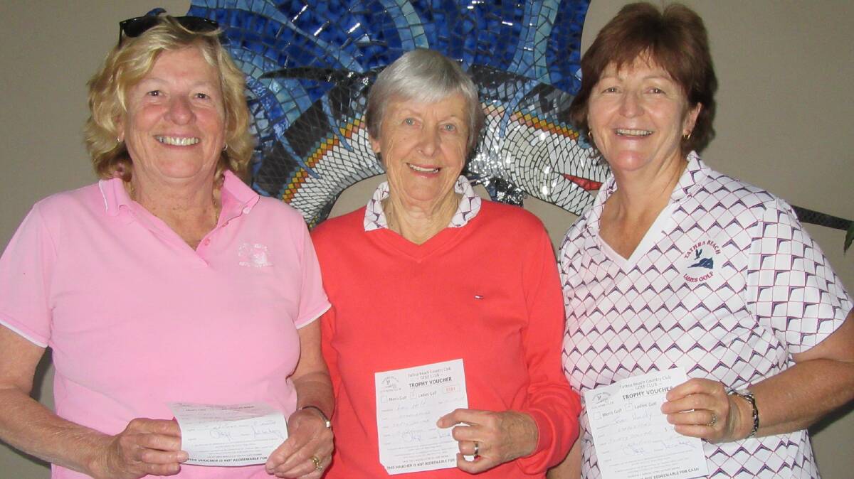 The winners of the stableford event played at Tathra Beach Country Club on Tuesday were Div 1 Carol Stege, Div 2 Lou Holt and Div 3 Joan Hardy.