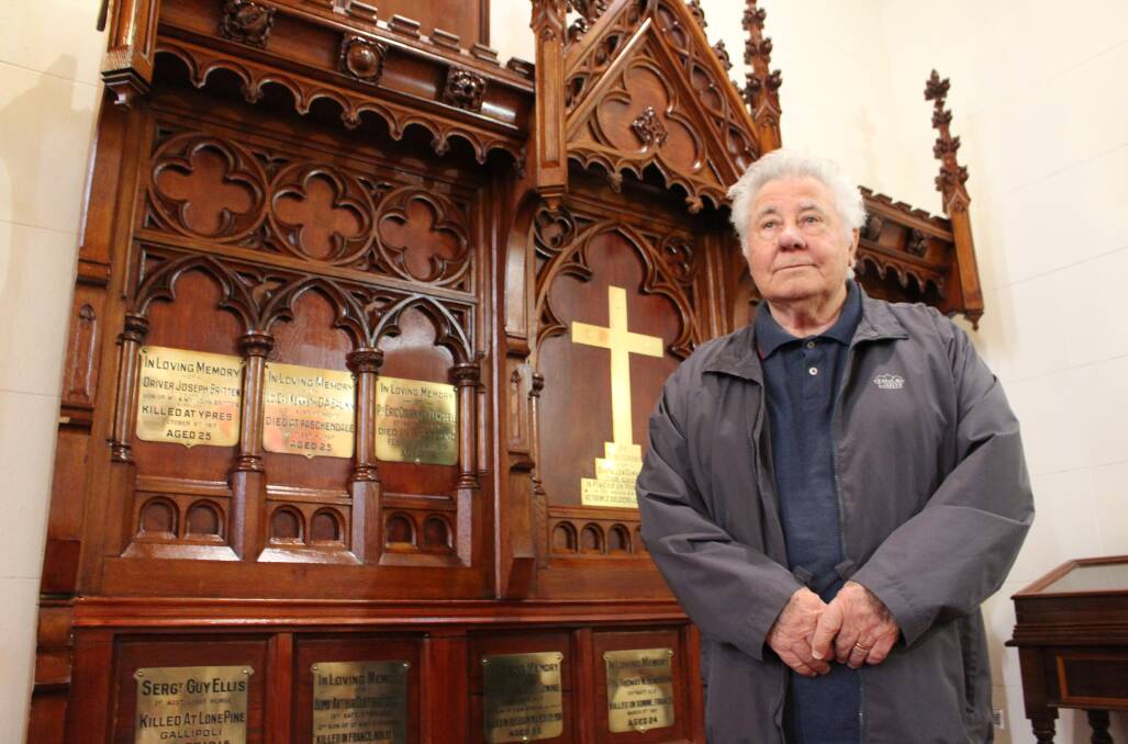 CENTENARY: St John's warden Brian Cairns warmly invites the community to a service blessing the church's 100-year-old war memorial reredos. Photo: Ben Smyth