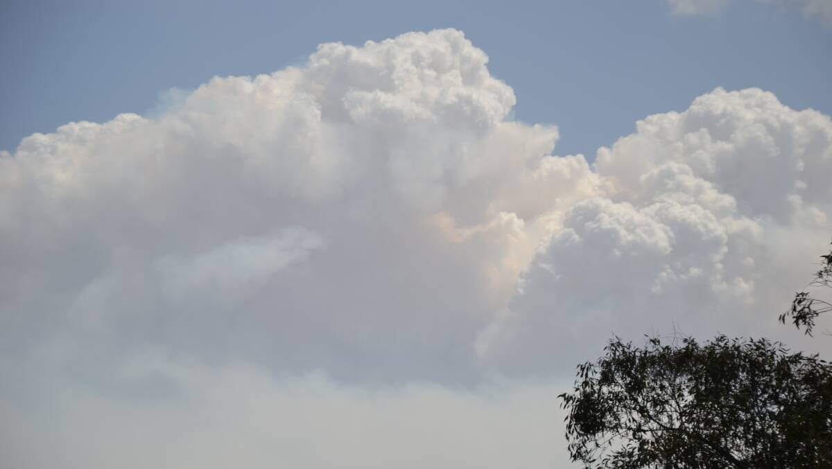 Cloud formation over Batemans Bay as a result of fire activity