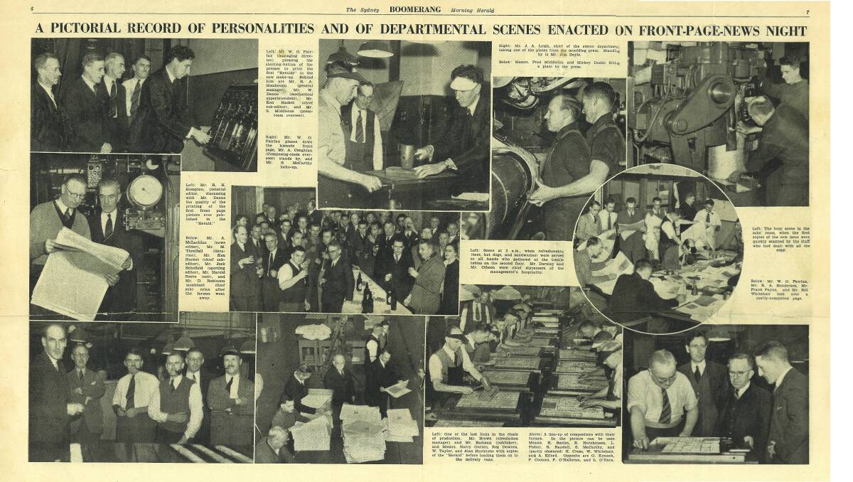 Sydney Morning Herald photo spread, circa 1940s. This preserved page was found by former BDN journalist Ray Spencer in the local Masonic Lodge during a cleanup.