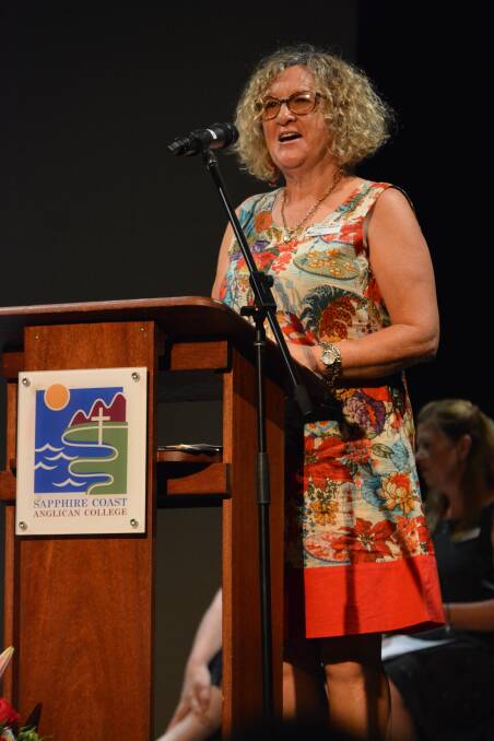 Deputy mayor Sharon Tapscott makes an exciting announcement as part of the SCAC presentation night. Photo: Ben Smyth