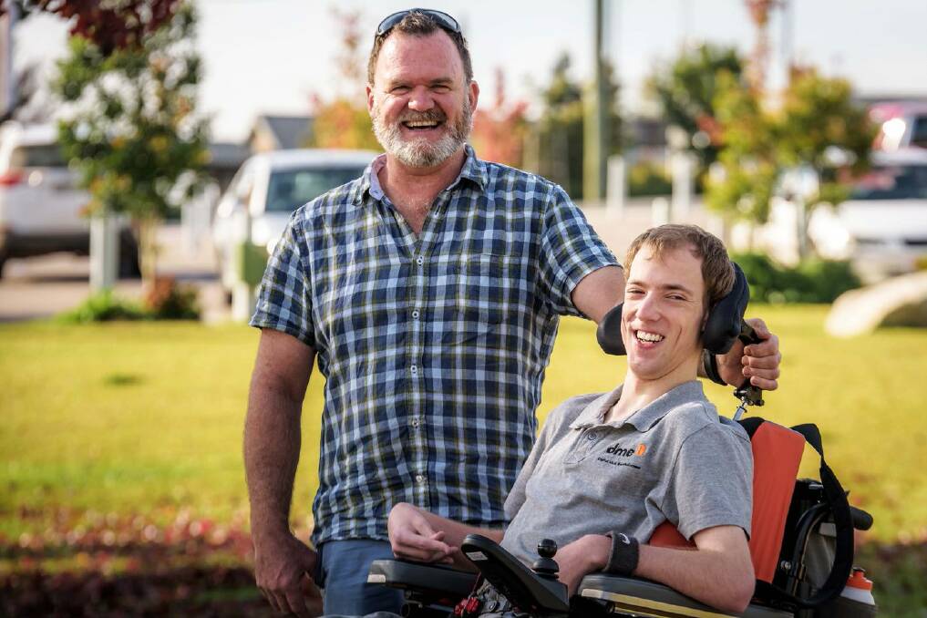 Nathan Johnston, pictured with his support worker Ross Cameron, is "honoured" to be among the inaugural recipients of a $10k NBN Co grant for innovation.