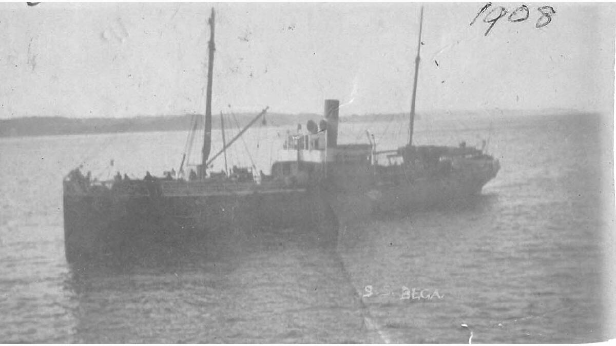 HISTORIC WRECK: The SS Bega steamship sank off Tathra in April 1908. Picture courtesy of the Bega Pioneers' Museum.