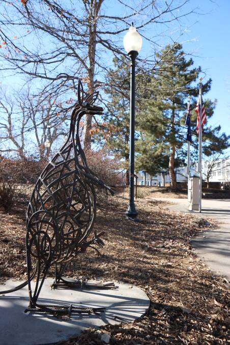 The metal sculpture created by Pat Lomas is now installed in Bega Park, Littleton, Colorado. Photo: Littleton City Council