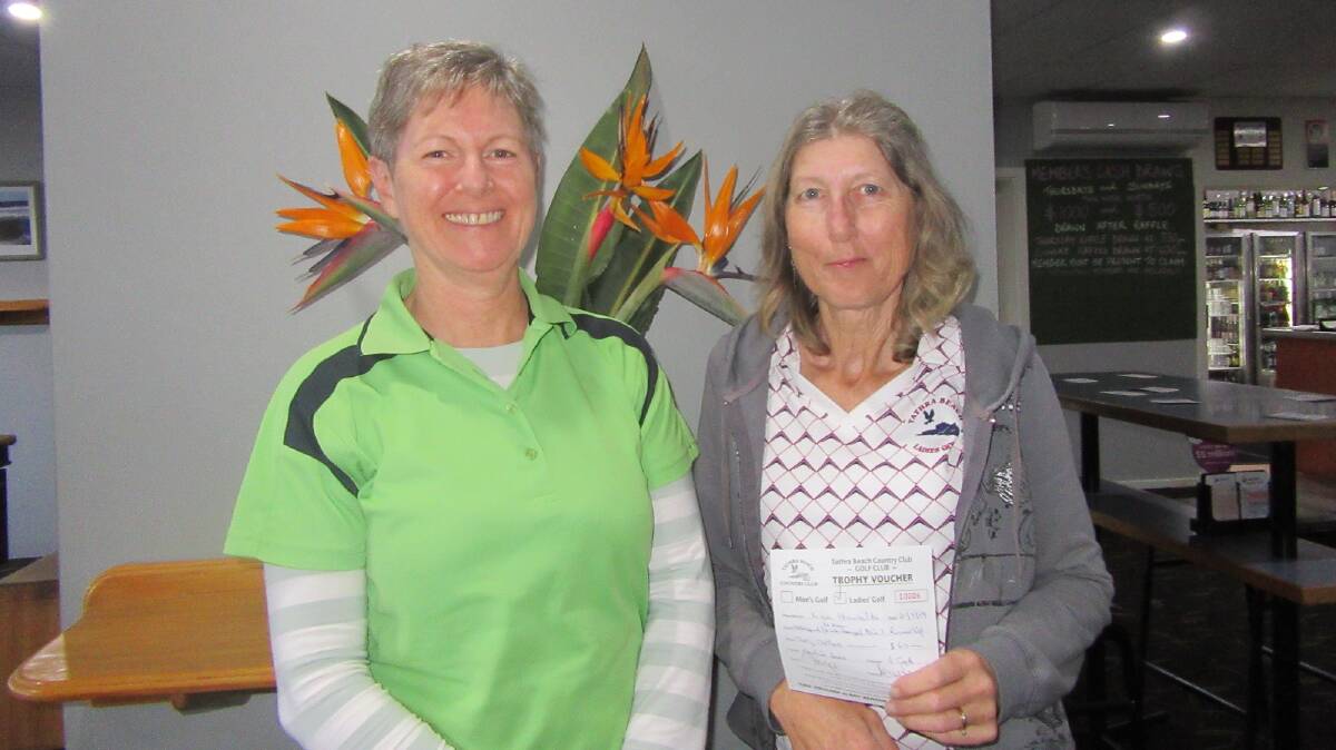 Winner of the 36 holes Winter Breeze Tournament played over the weekend at Tathra in Div.1 was Trish Tarlinton, pictured with runner-up Lyn Hambilton.