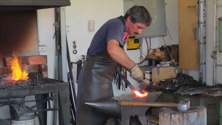 Philippe Ravenel at work at his Galba Forge.