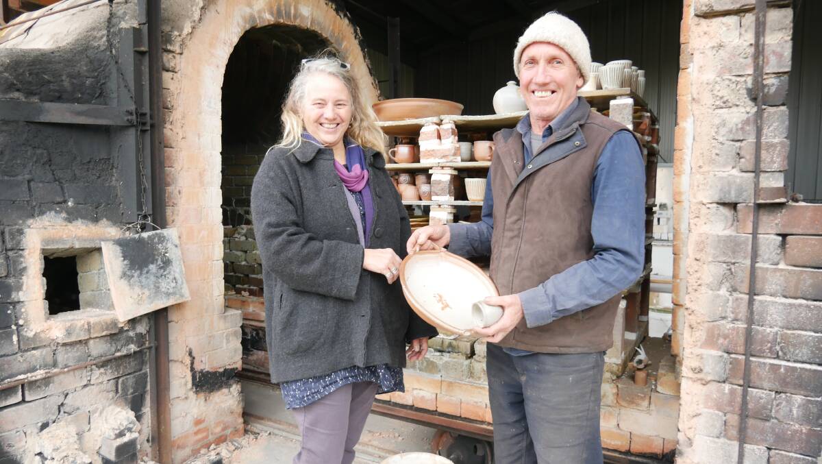 Gabrielle Powell and Daniel Lafferty run Bandicoot Pottery in Cobargo.