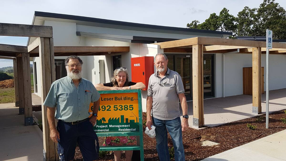 CARING COMMUNITY: David Leser meets with CCASE president Lynne Koerbin and CCASE project manager Chris Ball for a final inspection of stage two of the project.