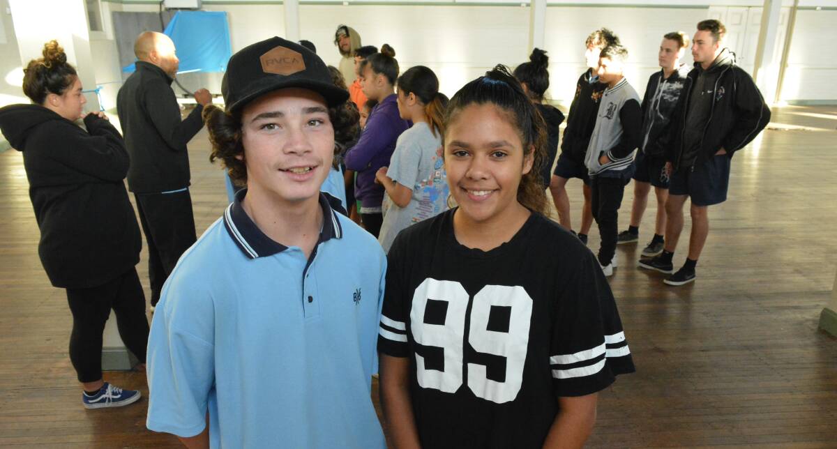 Bega High School students Joven Pittman and Mya Green-Aldridge say they look forward to the  Fit For Life program every Wednesday morning. Photos: Ben Smyth