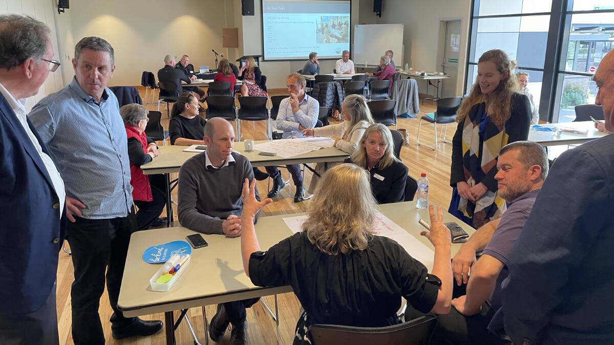 Participants at this week's Bega Valley Business Forum Regional Summit discuss a range of ideas for regional development and prosperity. Picture by Ben Smyth