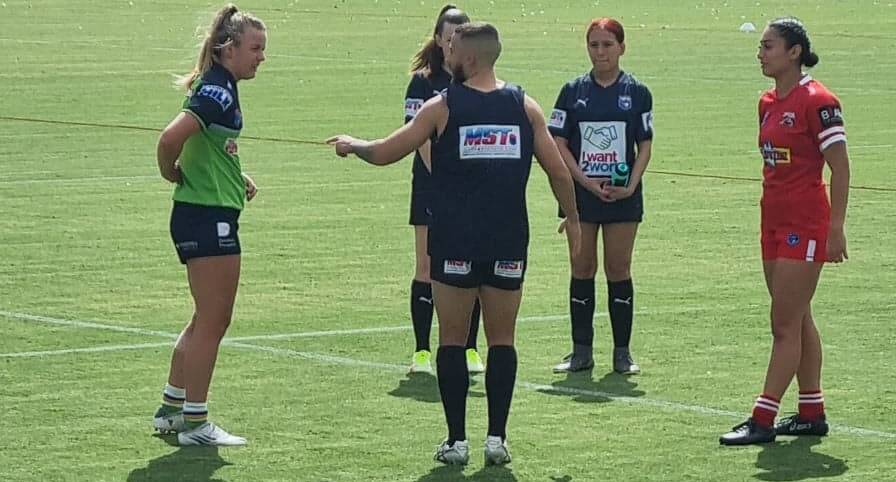 Alanna Dummett trains with the Canberra Raiders Tarsha Gale Cup squad. Photo: Supplied