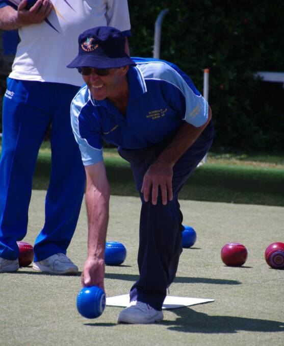 Robert Joseph sends down his bowls during the weekend tournament in Bombala.