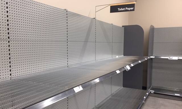 Empty shelves at Merimbula Woolworths this week