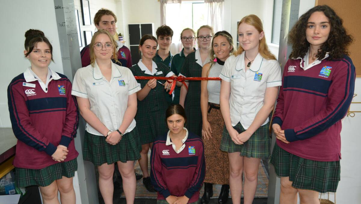 College captain Nyah Cockle and her classmates officially open the newly renovated Year 12 common room space on Thursday, February 16. Picture by Ben Smyth