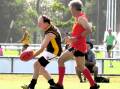 Neil Rainbow takes a one-handed mark for the Allies team against South Australia. Pictures supplied