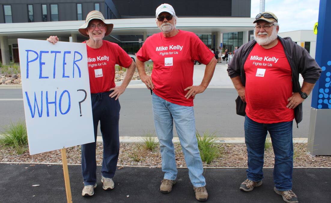 SUPPORT/OPPOSITION: Jim Bright, John Vanhorssen and Steve Dunmall at the opening of the South East Regional Hospital last week.