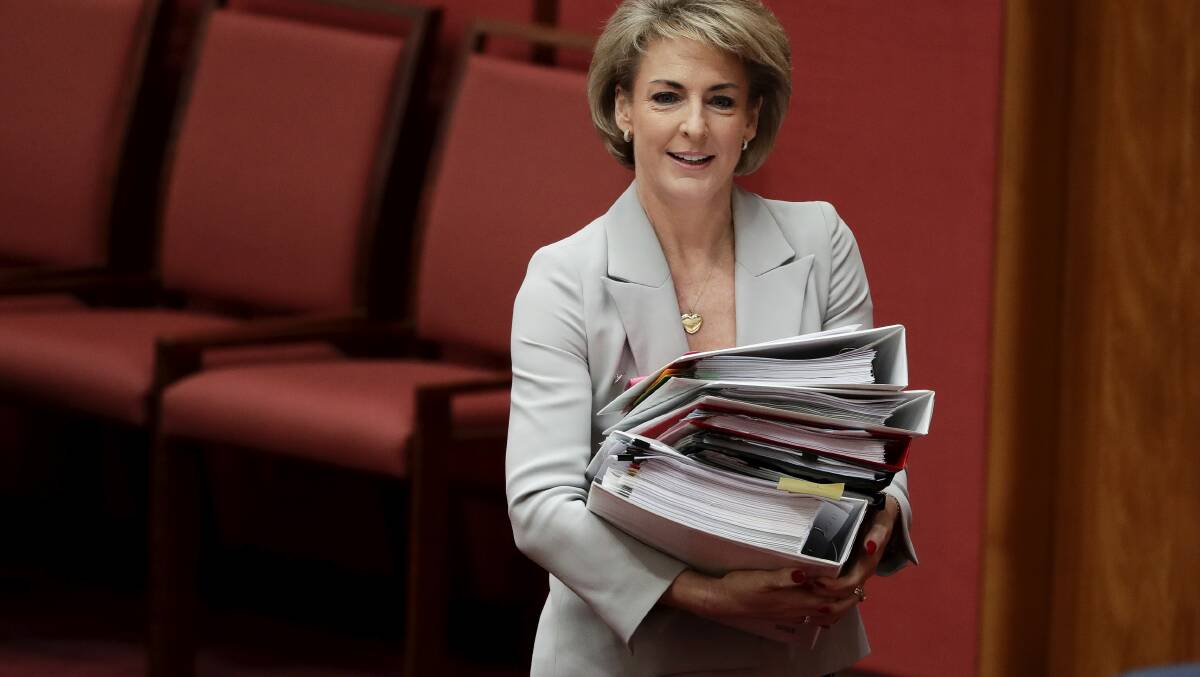 Minister for Jobs and Innovation Michaelia Cash during Question Time at Parliament House in Canberra on June 19. Picture: Alex Ellinghausen