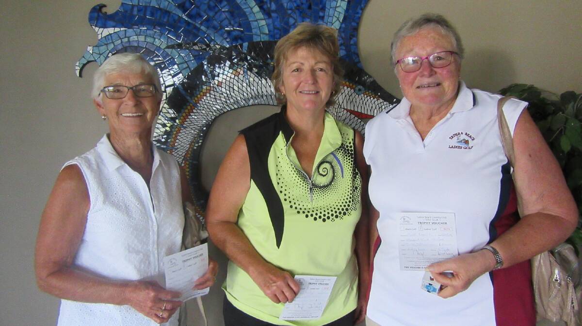 Tuesday victors: Winners of the stableford played at Tathra Beach Country Club were: Div. 2 Judy Filmer, Div. 3 Joan Hardy and Div. 4 Carol Brown.