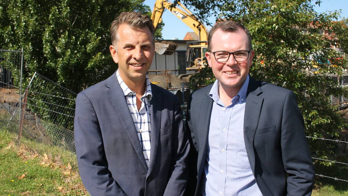 Member for Bega Andrew Constance and Assistant Minister for Skills Adam Marshall at the site of the new Bega TAFE NSW campus development.