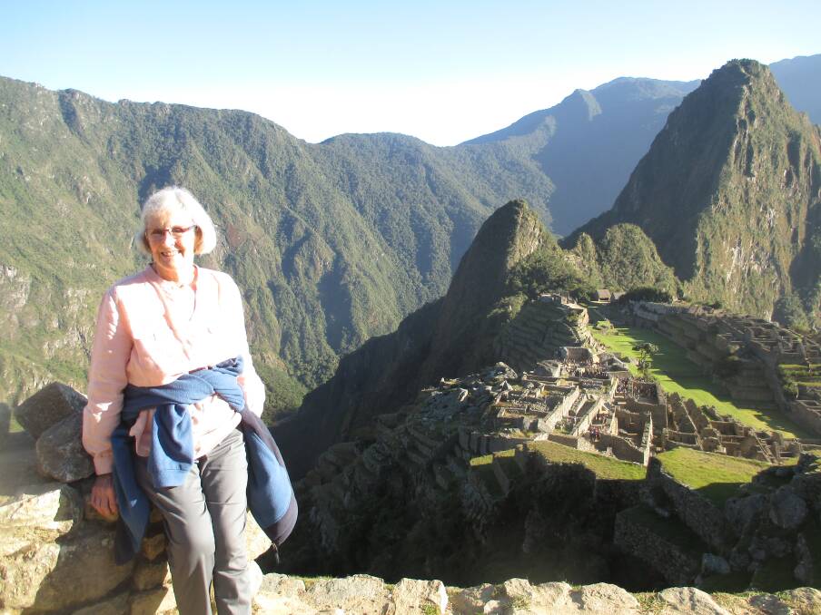CELEBRATION OF LIFE: Lynette Austwick after she climbed Machu Picchu, Peru in 2015 - a worthy feat for someone with pulmonary fibrosis. Lynette died peacefully at home on December 8.