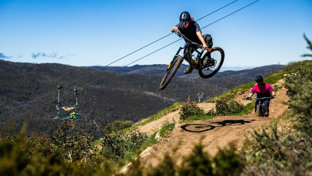 The opening weekend saw a huge number of riders enjoying around 40km of gravity trails. Picture by Thredbo Media
